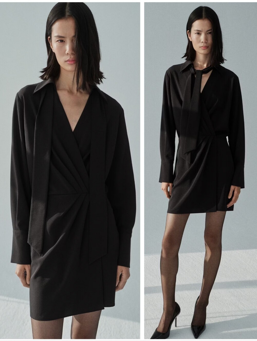 MANGO Faux Wrap Dress